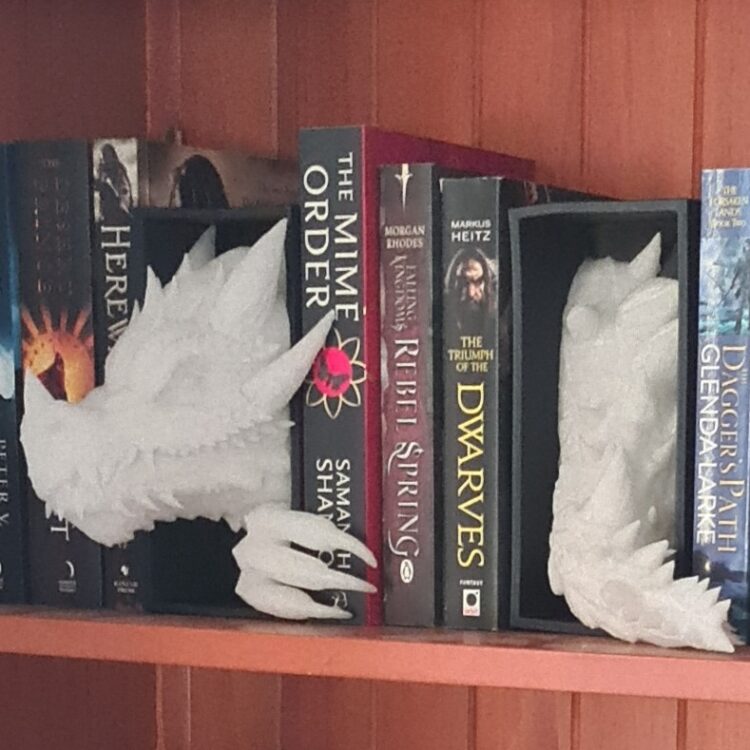 Red Glow Dragon Head And Tail Book Nook